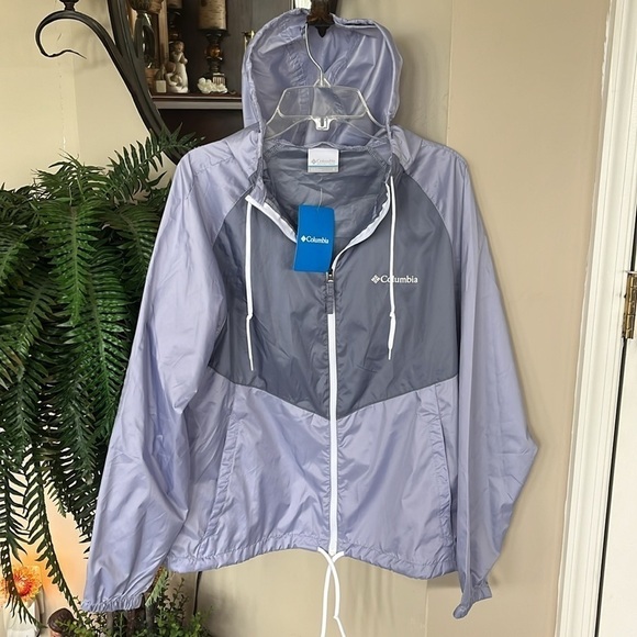Brand New Columbia Zippered Windbreaker Jacket Purple Hooded Lightweight Hiking - Picture 13 of 13